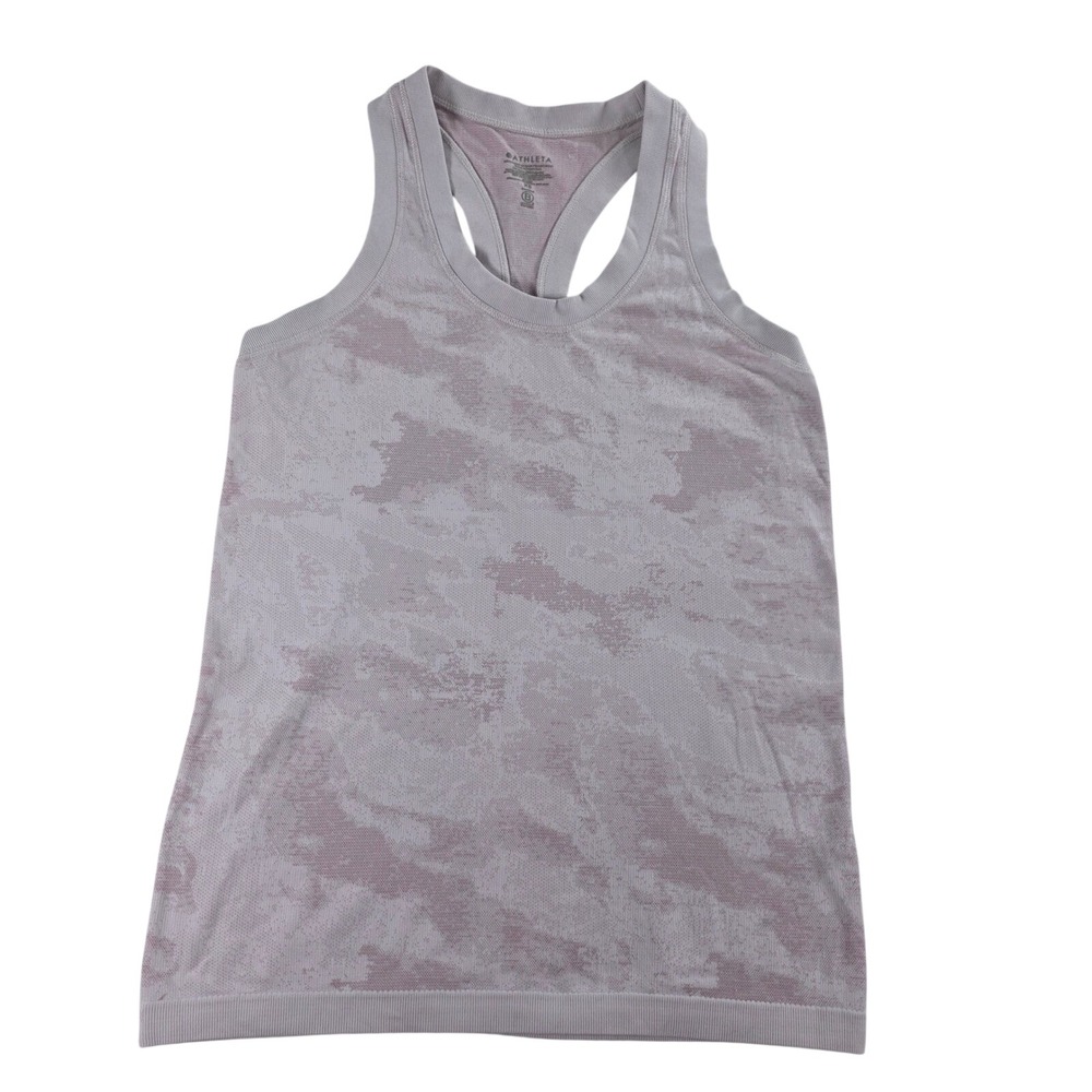 Athleta Women‎ XS Pink Tank Top Momentum Seamless Camo Jacquard Racerback